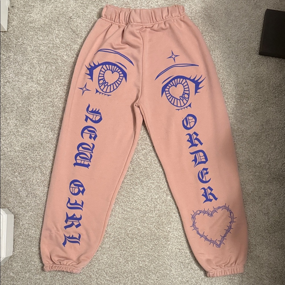 New Girl Order pink sweats size 10, fits like a women’s x small/small